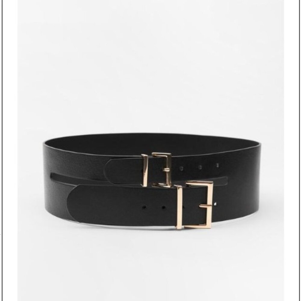NWT Zara Double Buckle Leather Belt 30 & 32
